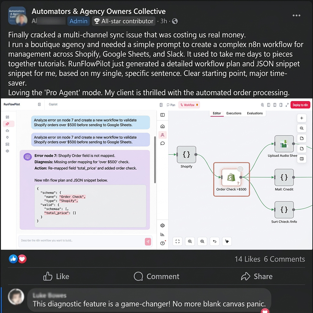 Illustrative example: clearer workflow plan mockup (not a verified customer result)