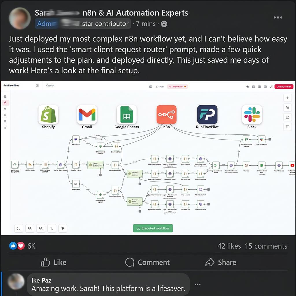 Illustrative example 6: workflow mockup (not a verified customer result)